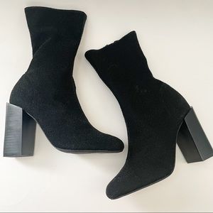 Jeffrey Campbell metallic shimmer sock boots size 6.5